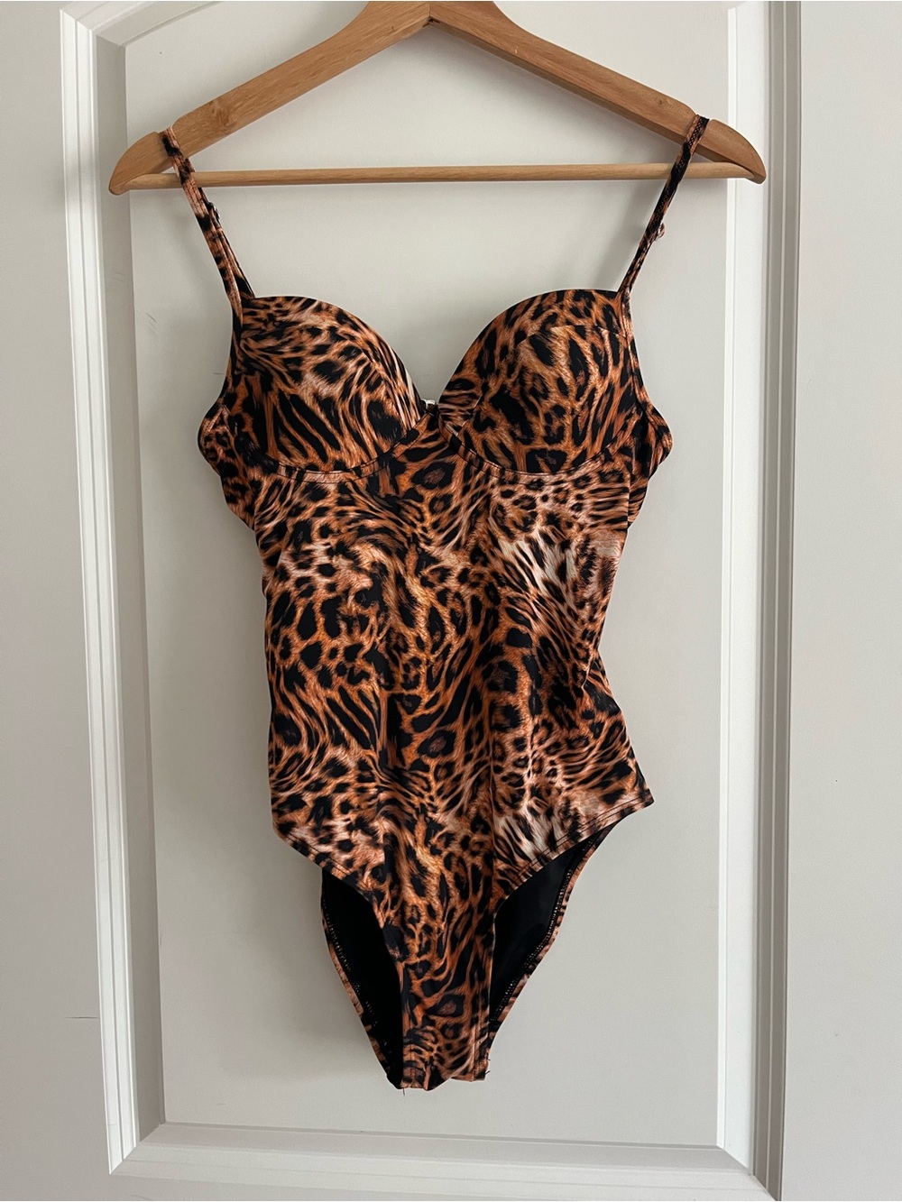 YMI Leopard print one piece swimwear sz S